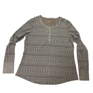 Carhartt Henley Top Shirt Youth Size XL 16-18 Long Sleeve Gray Meadow Waffle Kni